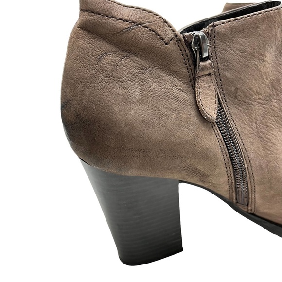 FRANCO SARTO PICNIC Dark Brown Espresso Genuine Leather Ankle Booties Boots  10 - Picture 13 of 16